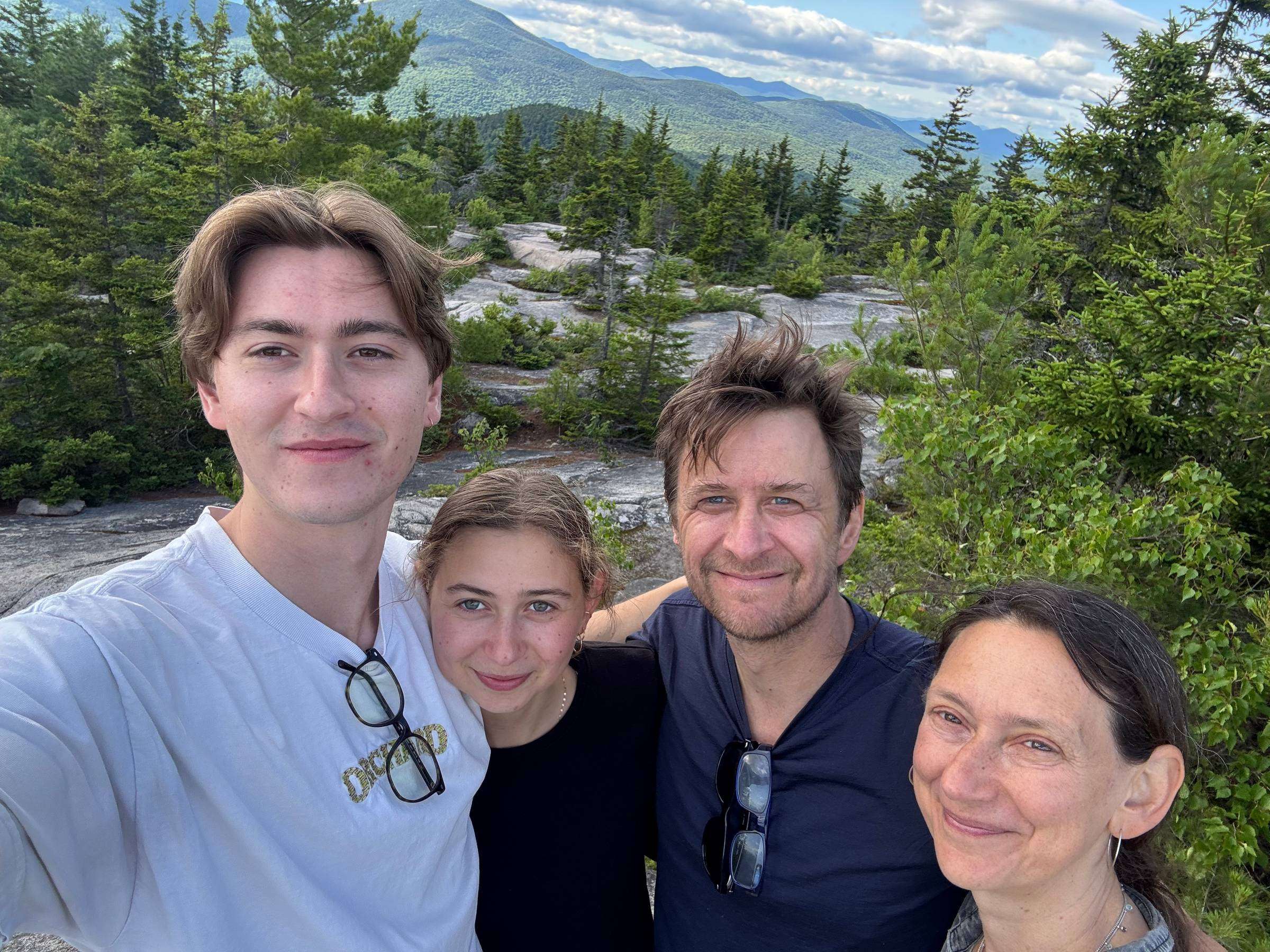 Nadia Colburn with her husband and children, embracing family, nature, and the values that inspire her online writing classes